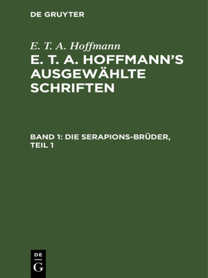 cover image of Die Serapions-Brüder, Teil 1
